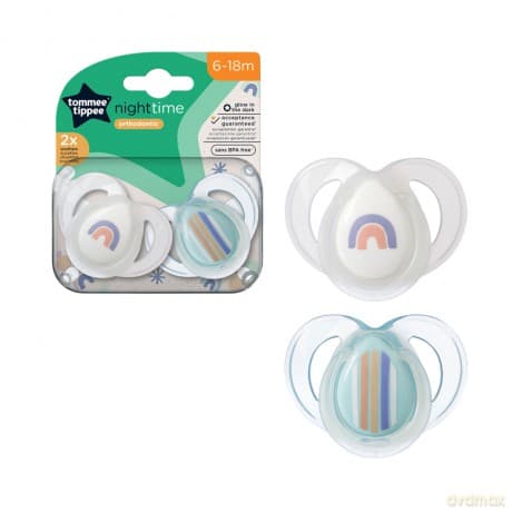 Tommee T. Smoczki Uspok Nighttime 6-18M Mix 2Pak