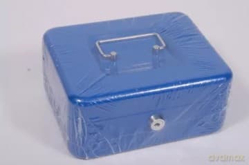 Kasetka Na Pieniądze Metalowa 20x16x9 Niebieska Yanda