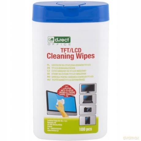 Chusteczki D.Rect Do Czyszczenia Ekranów Tft/Lcd 100 Szt