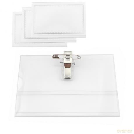 Identyfikator D.Rect Agrafka+Klips 50szt