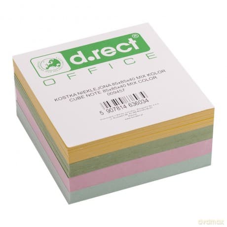 Kostka D.Rect Nieklejona 85x85x40mm Mix Kolor