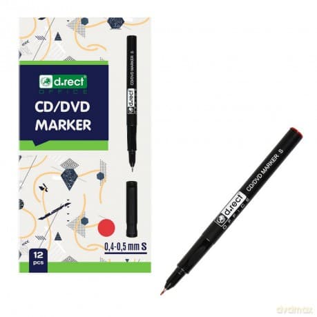 Marker D.Rect Cd 0.4-0.5 S Czerwony 12szt