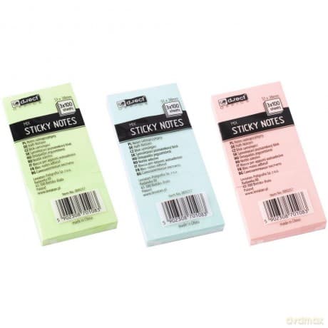 Notes Samoprzylepny D.Rect 51x38mm Mix Kolor 3szt