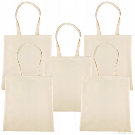 Torba Bawełniana 140g 380x420 Z Uszami Bez Nadruku 5szt Naturalny