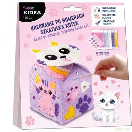 Kreowanie po numerach szkatułka kotek