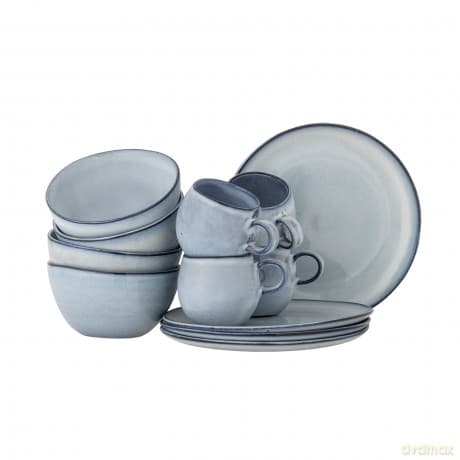 Bloomingville - Sandrine Breakfast Set - Blue - Stoneware