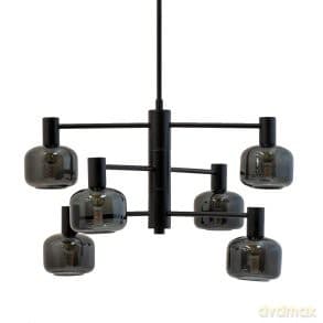 Dyberg-Larsen - Arp Chandelier - Black/Smoke - 6 Domes