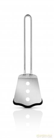 Eva Trio - Spatula short with silicone - Polished steel - 25.5 cm
