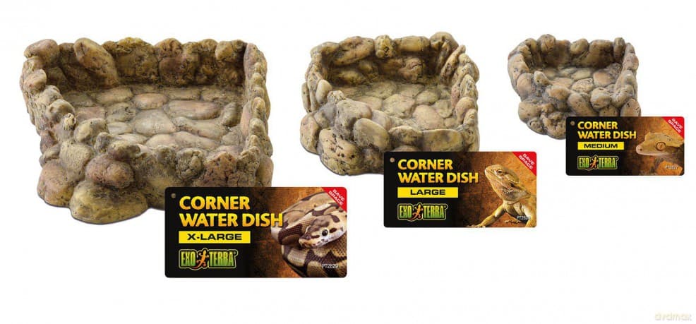 Exoterra - Water Bowl Corner - Neutral Tones - L