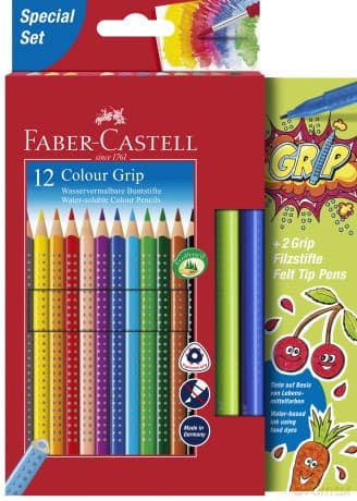 Faber-Castell - Promotion set - 12 Colour Grip + 2 Grip Colour Markers (201640)