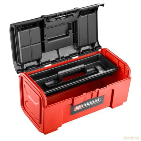Facom BP.C14NPB Tool Case - Lightweight Plastic Storage Box (Black/Red)