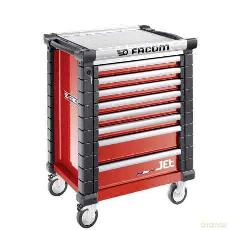 Facom JET.8M3A - 8 drawer roller cabinets - 3 modules per drawer, red