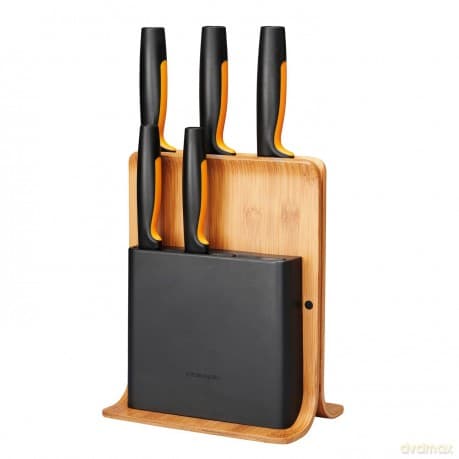 Fiskars - FunctionalForm Knife Block with 5 Knives - Bamboo