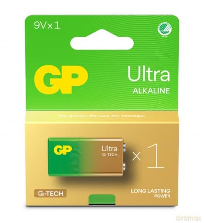GP - Ultra Alkaline 9V Battery, 1604AU/6LF22, 1-Pack