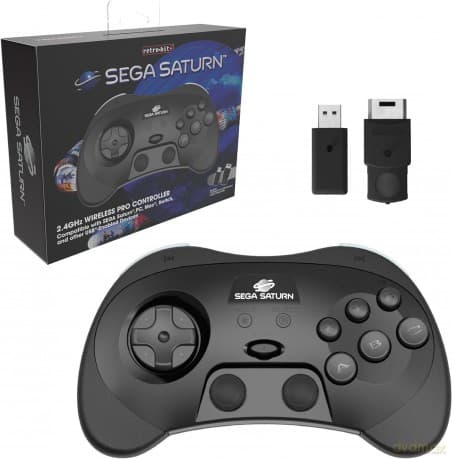 Retro-Bit - SEGA Saturn PRO Controller - Black