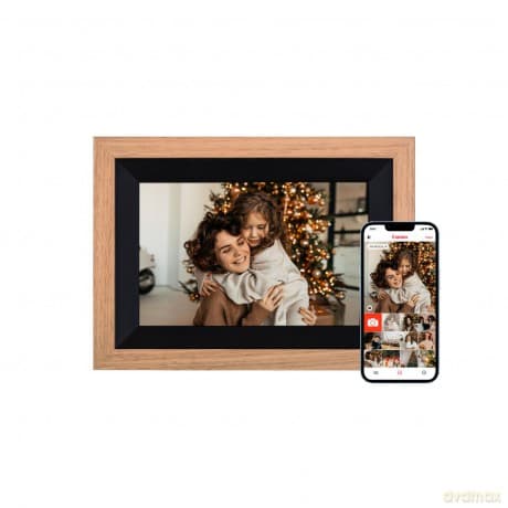 Rollei - Smarter picture frame - 10 Diagonal - WIFI - App Control - Wood frame - Model 105 - 10.1