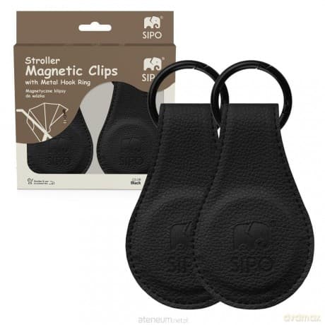 Klipsy magnetyczne do wózka czarne 2szt
