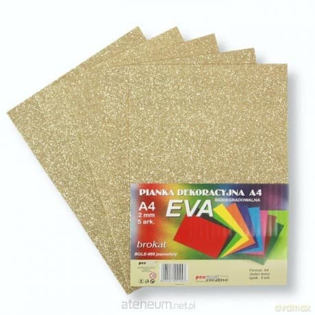 Pianka brokatowa A4 Eva jasne złoto biodegrad. 5sz