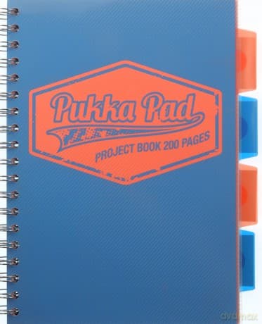 Kołozeszyt B5/200 kartek w kratkę z zakładkami Neon - niebieski