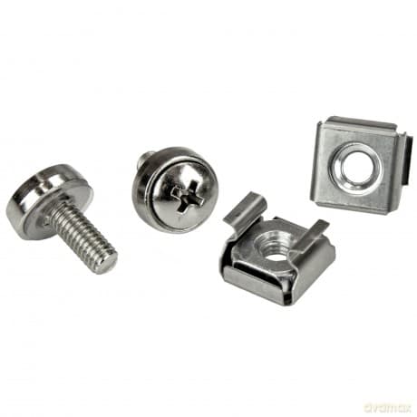 100 Pkg M5 Mounting Screws And Cage Nuts For Server Rack Cabinet
