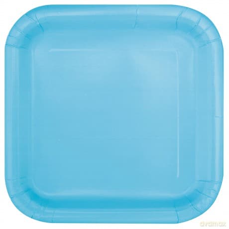 16 Pwdr Blu 7in Sq Plt Sup Qs. Piatto Carta Quadrato 18 Cm Azzurro