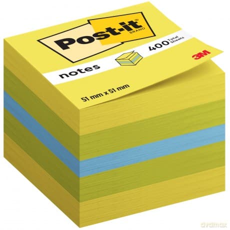 3M Post-it Notes - Mini Cubo Colori Assortiti Azzurro 5,1x5,1Cm
