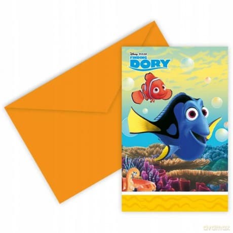 6 Finding Dory Die-Cut Invitations And Envelopes