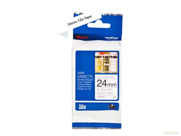 Bro 24mm Blk On White Tape Matt