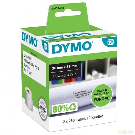 Dymo Adress Etikett. 89x36 Mm