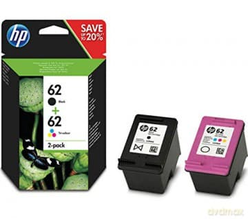 Hp 62 2-Pack Black/Tri-Color Original Ink Cartridges