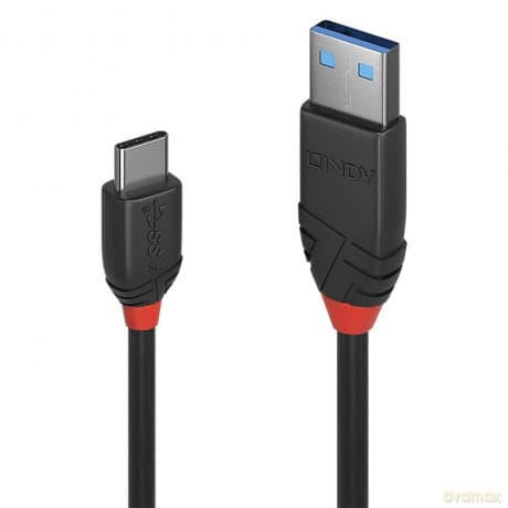Lindy Usb 3.1 Kabel Typ A/C 3a Black Line M/M 0.5m