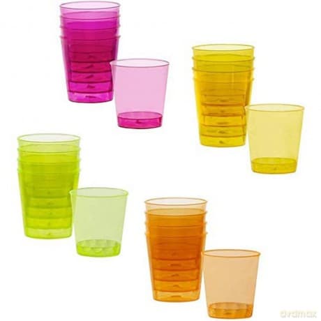 Set 20 Shot Glasses 4 Neon Colours Ass.
