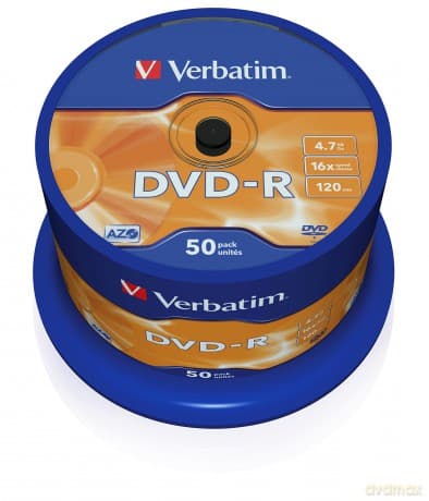 Verbatim 43548 4.7gb 16x Dvd-R Matt Silver - 50 Pack Spindle