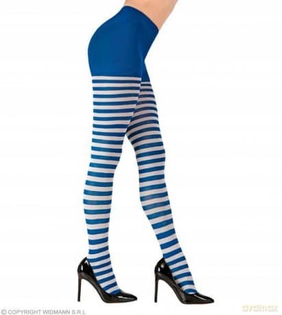 Widmann: Collant Rigati Bianco-Blu 70 Den (Tg. Xl)