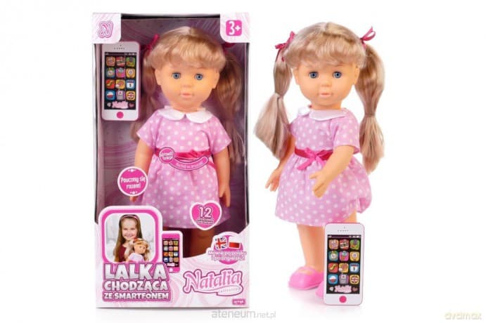 Lalka Natalia chodząca ze smartfonem 41cm