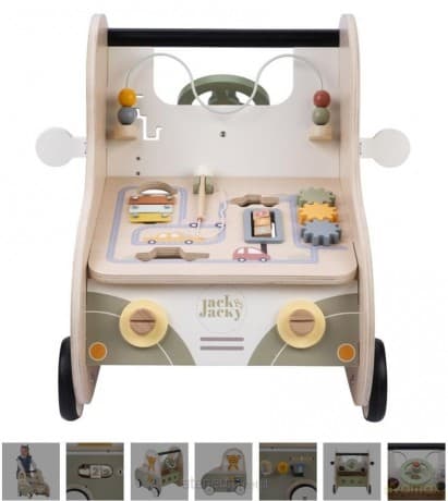 Chodzik pchacz edukacyjny drewniany