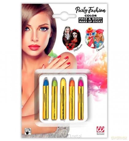 Kredki do malowania twarzy i ciała 5 kolorów