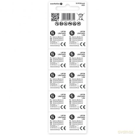 Baterie alkaliczne mini AG3/G3/LR736/LR41 blister 10 szt.