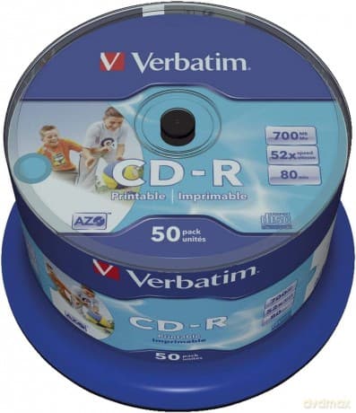 CD-R 52x 700MB 50P CB Printable 43438