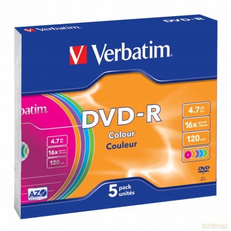 DVD-R 16x 4.7GB 5P Slim Colour 43557