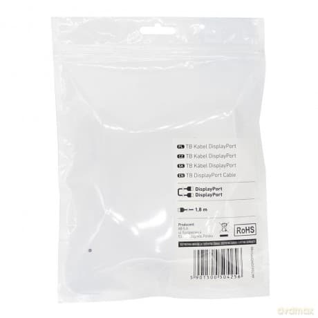 Kabel DisplayPort M/M 1.8 m. czarny v 1.1