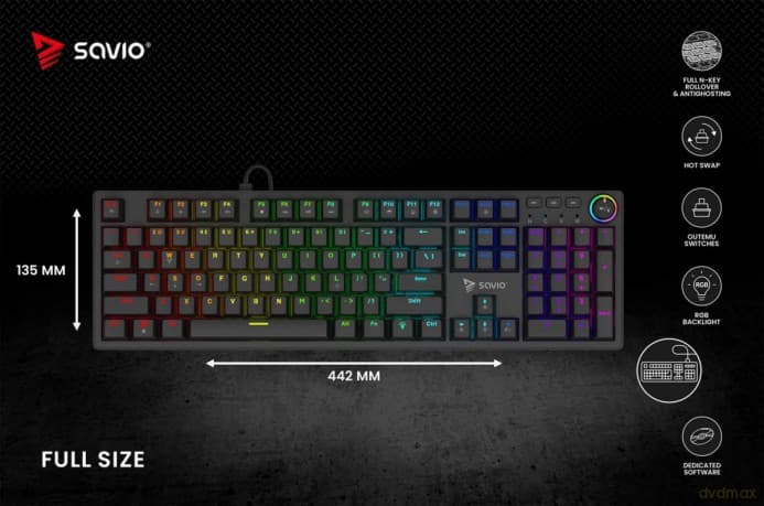 Klawiatura mechaniczna STYX Outemu Red Hot Swap RGB