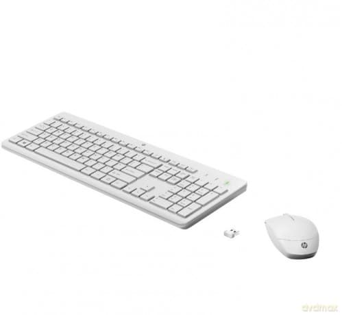 Klawiatura z myszą HP 230 Combo Bezprzewodowa Biała 3L1F0AA#ABB