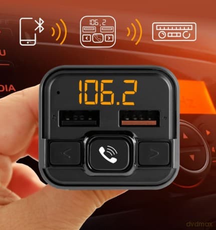 Transmter FM z bluetooth z ładowarką 18W