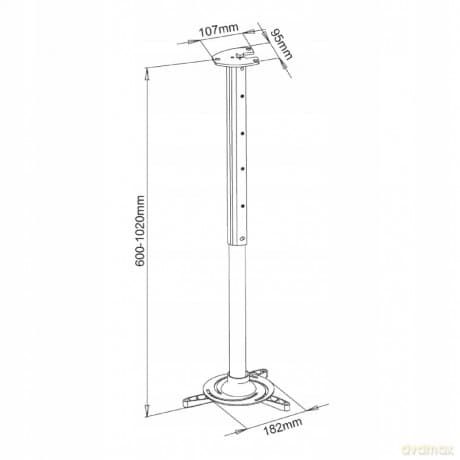UCHWYT sufitowy 60-102cm DO PROJEKTORA P-105S 15kg uniwersalny pełna regulacja
