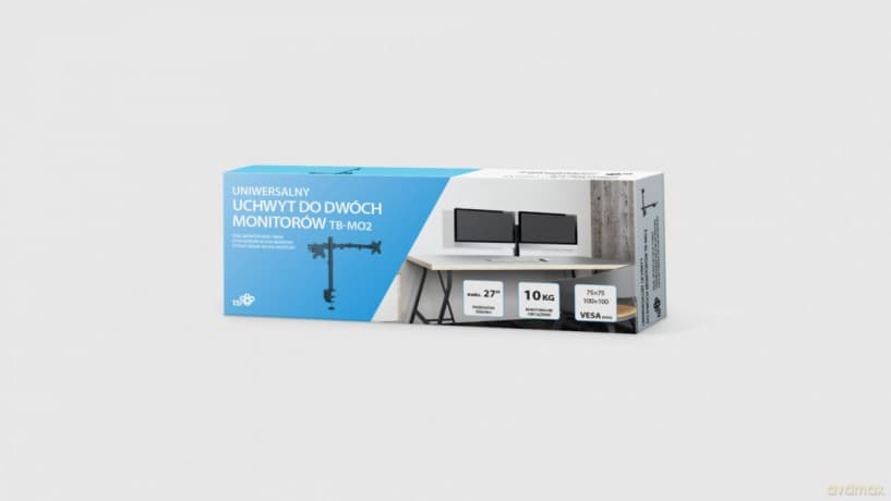 Uchwyt TB-MO2 do dwóch monitorów dwuramienny do 27 cali 10kg VESA 100