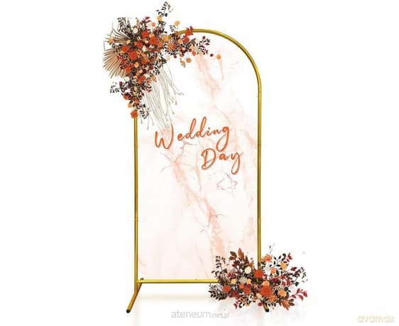 Stelaż z żelaza z łukiem, złoty, 100x200cm