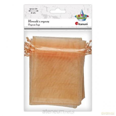 Woreczki z organzy łososiowe 9x12cm 6szt