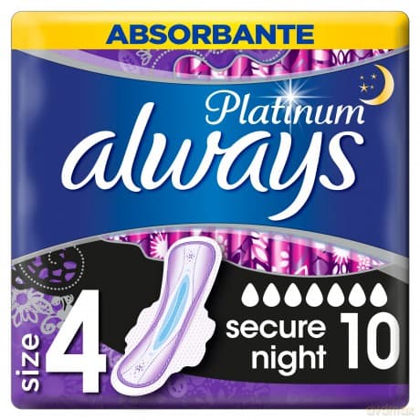 Secure Platinum Night sanitary pads 10 pcs