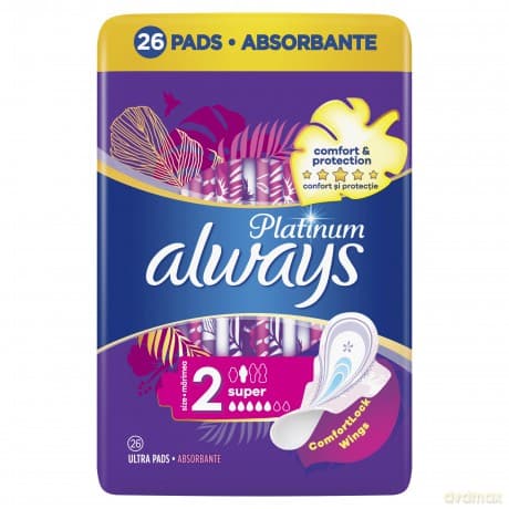 Ultra Platinum Super sanitary napkins 26 pcs